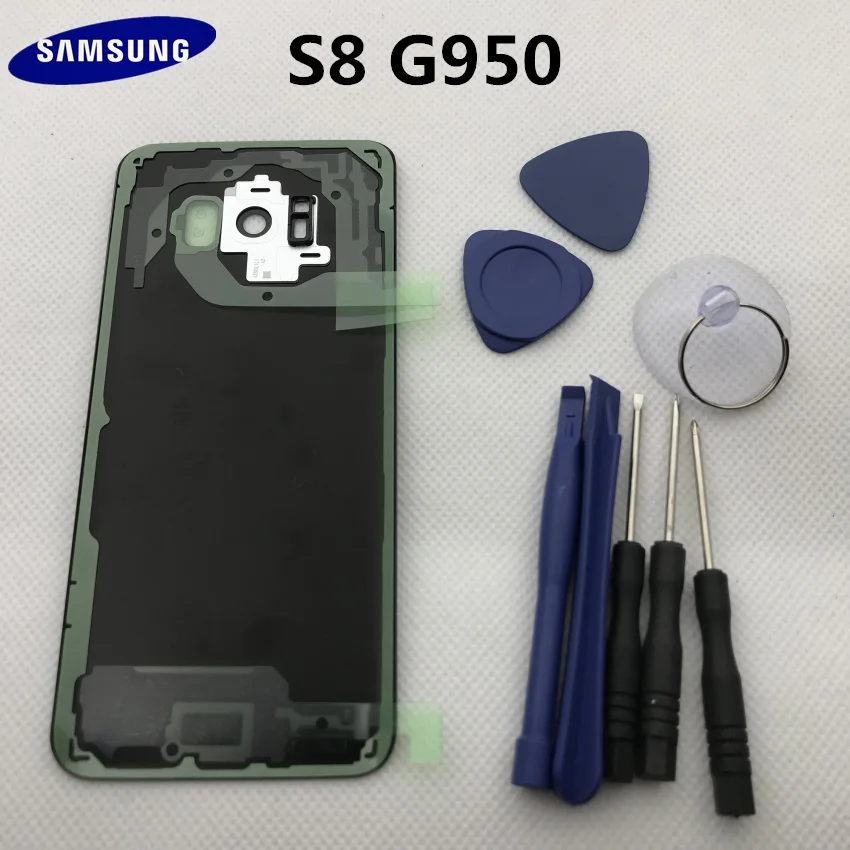 Новая Оригинальная Задняя крышка батареи для samsung Galaxy s8 edge G950 G950F Задняя стеклянная крышка корпуса с логотипом+ наклейка+ Инструменты