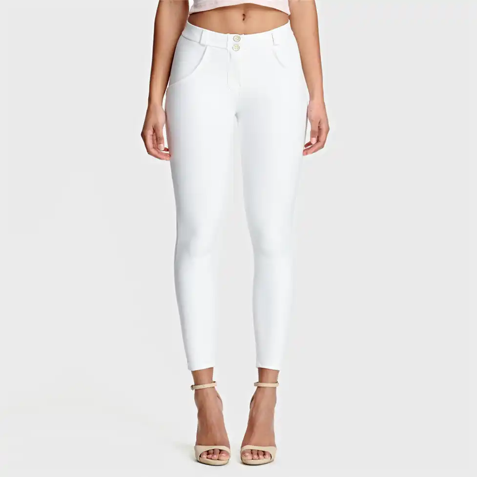 white pleather pants