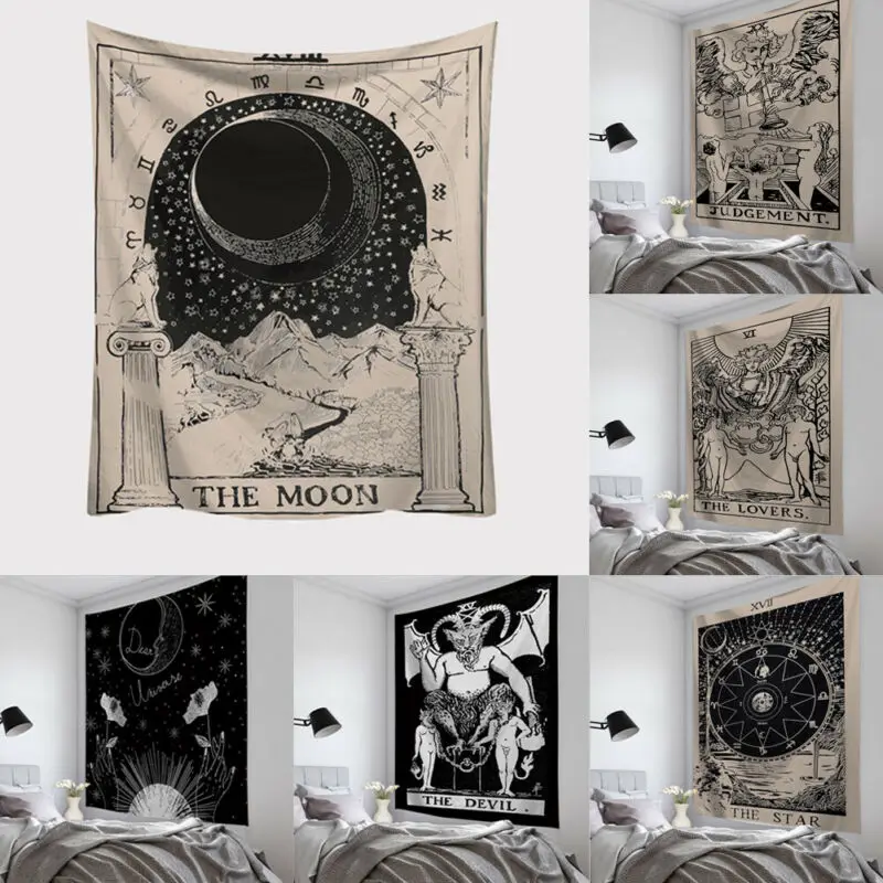 

Tarot Card Tapestry Wall Hanging Polyester Tarot Card Pattern Blanket Tapestry Home Decor