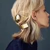 FFLACELL 2022 Design Geometric Glossy Gold Silver Color Metal Eggshell Hairgrips Barrettes for Women Girls Party Hairwear ► Photo 3/6