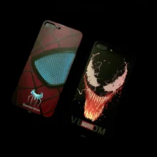 Человек-паук Железный человек умный индукционный с подсветкой чехол для телефона iPhone XS MAX XR X 7 8 6 6S Plus многоцветный блестящий чехол