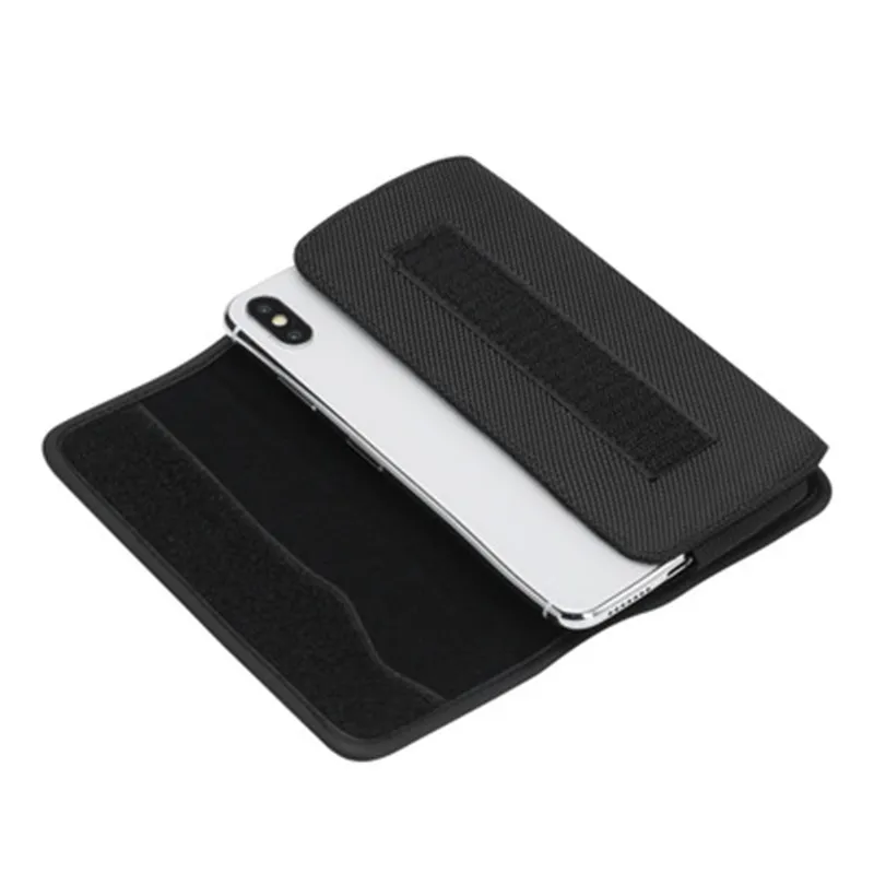 Universal Phone Pouch For iPhone X 11 8 7 6 6S Plus 5 5S SE 5C 4 4S Xr Xs Max Case Belt Clip Holster Oxford Cloth Bag Flip Cover