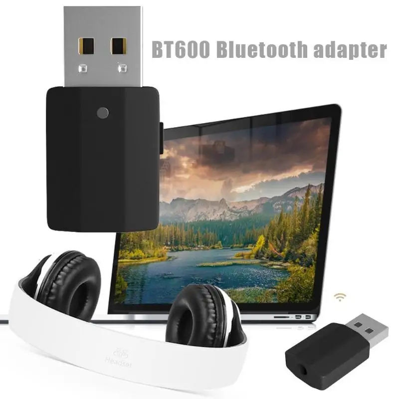 Портативный BT600 Bluetooth 5,0 USB адаптер простота прочное устройство два в одном беспроводной аудио музыкальный приемник передатчик