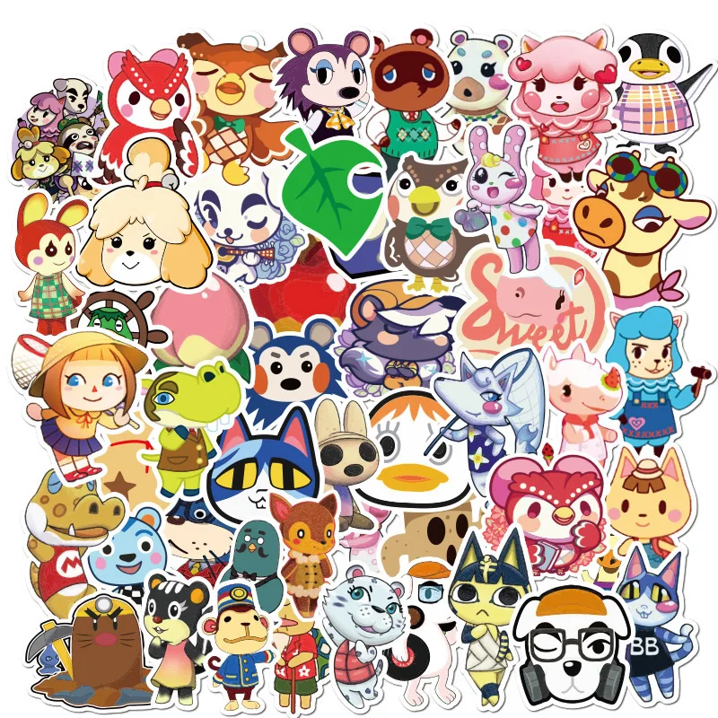 

10/30/50pcs/Pack Cartoon Animal Crossing Stickers Waterproof PVC Skateboard Laptop Luggage Guitar Cute Graffiti Sticker Kids Toy