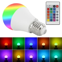 Многоцветная светодиодная лампа с управлением, RGB светильник ка с регулируемой яркостью, 5 Вт, A60, светодиодная лампа с изменением яркости, св...