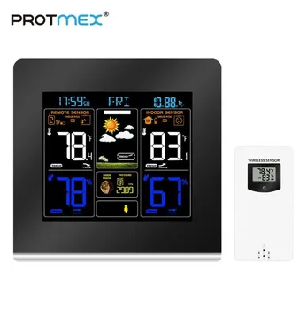 

Protmex 3379C Digital Alarm Clock with Weather Station Wilress Color HD Display Weather Forecast Station With Indoor Outdoor