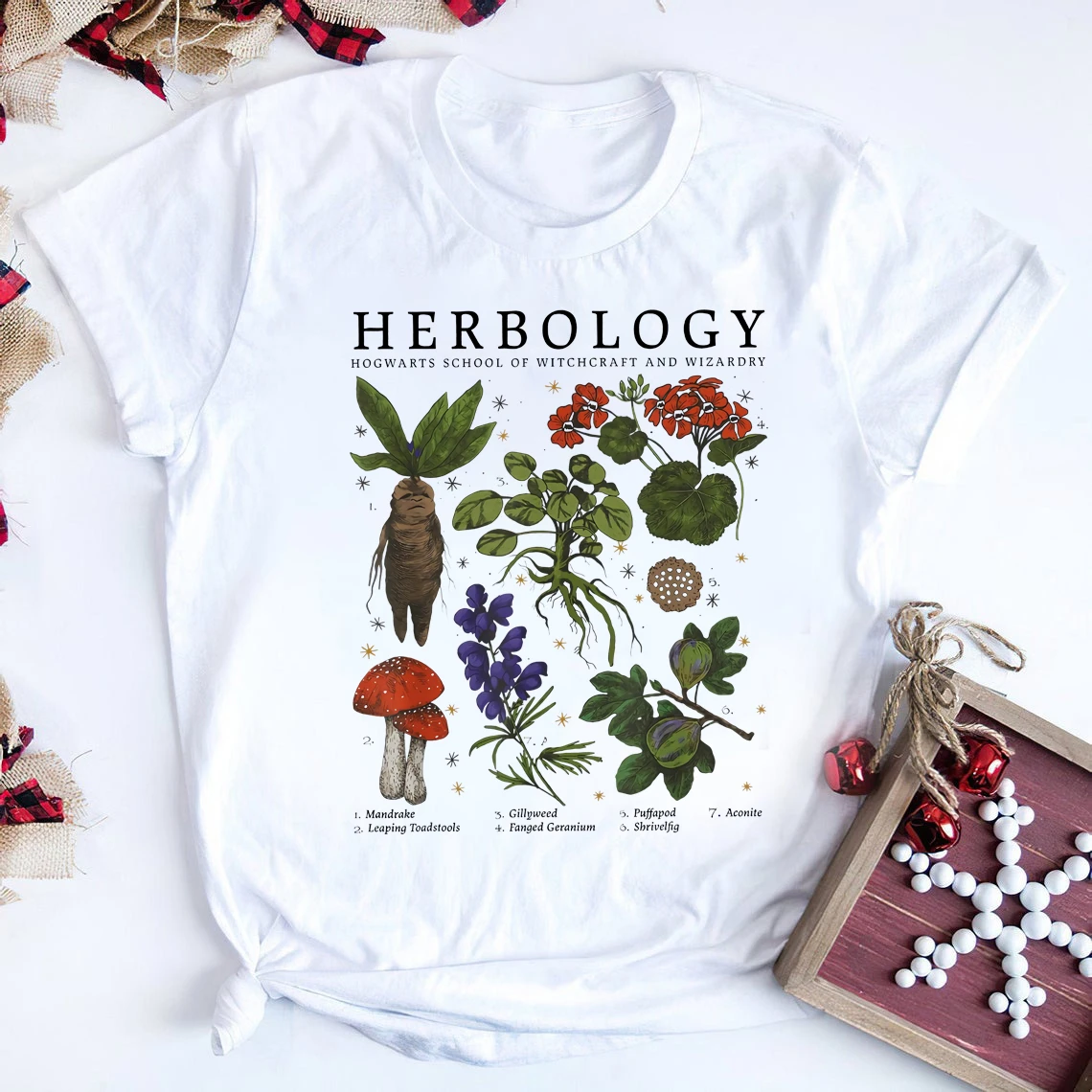 Herbology Plants T-Shirt HP Inspired Hogwarts School Herbology Shirt Magical Wizard Tee Gift for HP Fans graphic tees women Tees