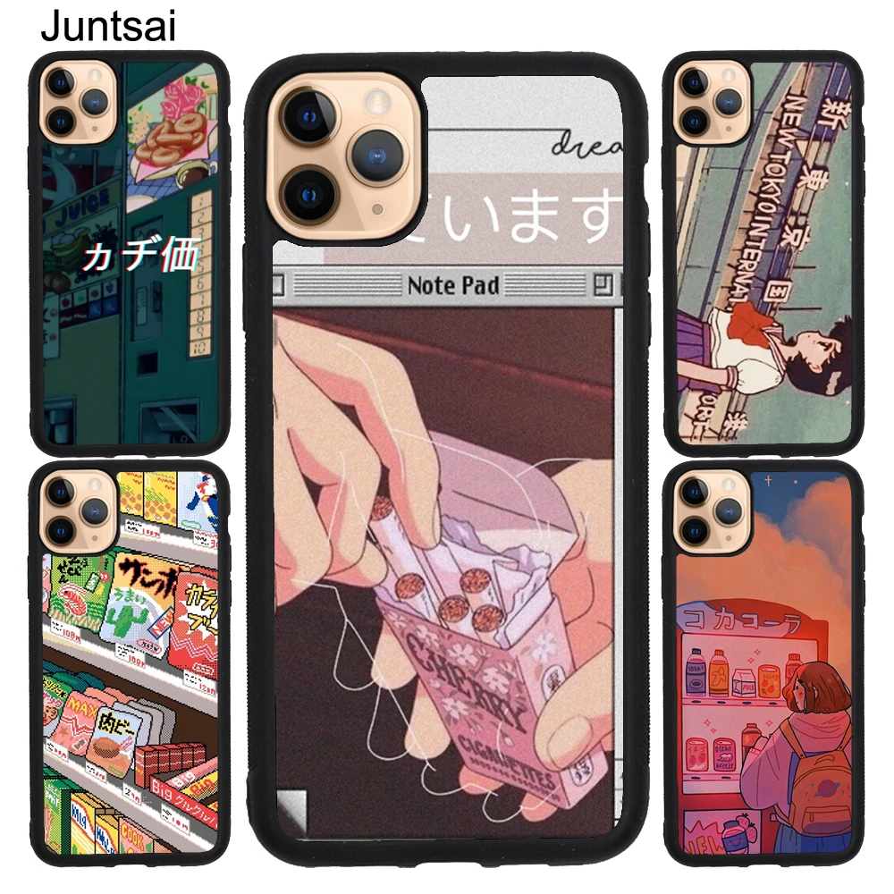 Japanese 90s Anime Aesthetic Case For Iphone 7 8 Plus 6s 5s Se 11 Pro Max 13 Pro Max 12 Mini X Xs Max Xr Cover Mobile Phone Cases Covers Aliexpress