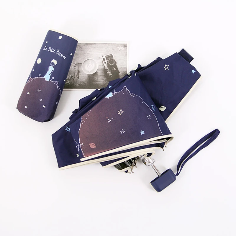 Cartoon Little Prince Umbrella Women Folding s Mini Pocket Female Sunny Parasol Lovely Paraguas umbrella betty