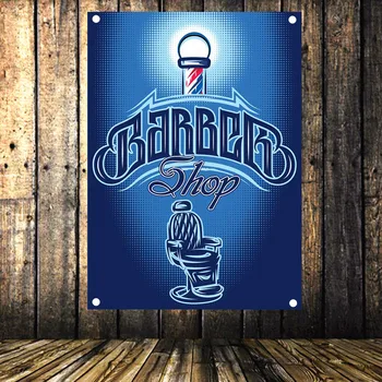 

Shaving Barber Hair Salon Tattoo Poster Four-hole Banner Flag Tapestry Wall Hanging Canvas Print Art Barber Shop Decoration