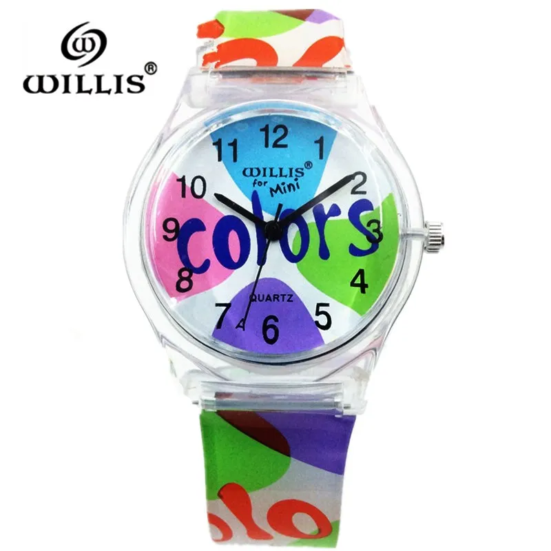 

Fashion Woman Willis Quartz Watch Silicone Strap Design with kids waterproof Watches COLORS Cartoon Wristwatch Relogio Feminino