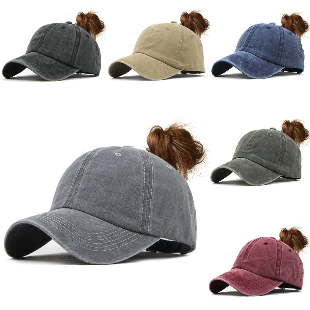

2021 Women's Ponytail Baseball Cap Women Snapback Summer Mesh Hat Female Fashion HIp Hop Hats Casual Adjustable Outdoor Bone