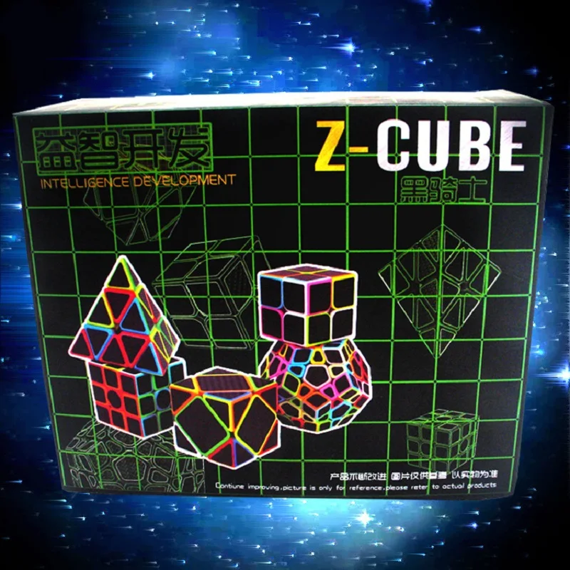 Zcube углеродного волокна Скорость кубик 5 шт./кор. из углеродного волокна, волшебный куб, 2x2x2 3x3x3 Megamin пирамиды косой странные-shape форме, благодаря чему создается ощущение невесомости с кубики коллекция