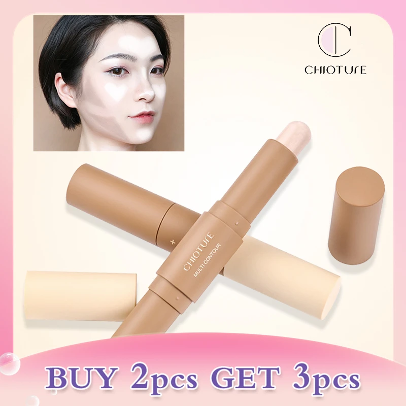 

CHIOTURE Women Highlighter Face Concealer Contouring Bronzers Highlighters Pen Cosmetic 3D Makeup Corrector Contour Stick gel