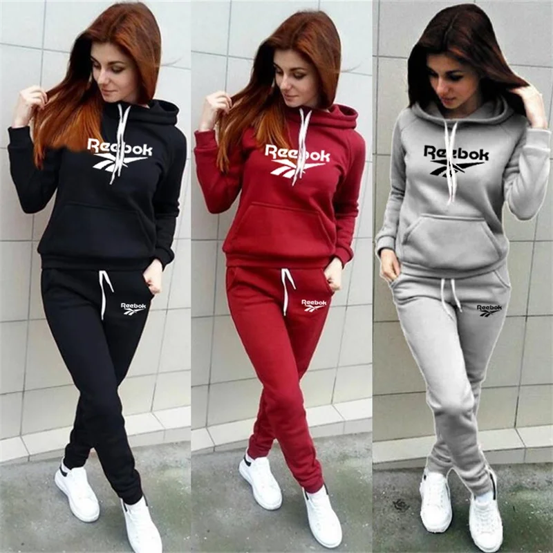 

2020 Autumn Winter Women Tracksuit 2 Pcs Set Sweatshirt Pants Sport Suits Pullover Hoodie Trousers With Pockets Sportswear S-4XL