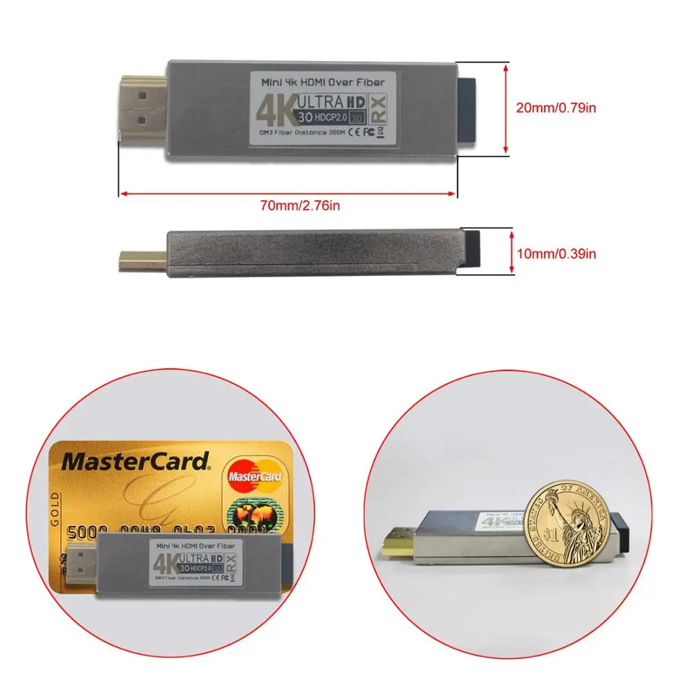 Mini 4K HDMI Over Optical Fiber Transceiver UHD