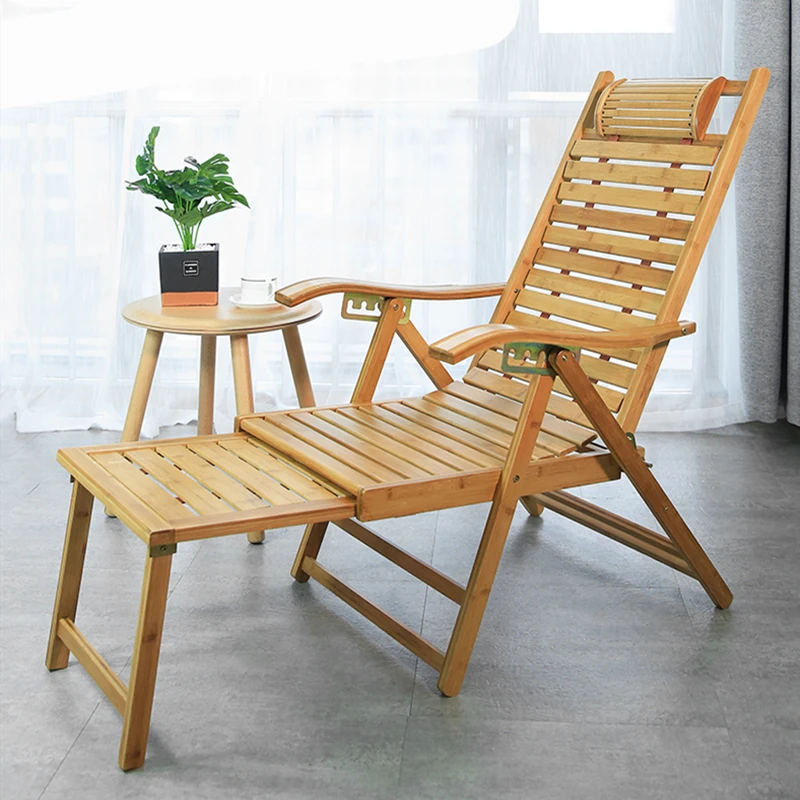 

Bamboo Chair Recliner Folding Lunch Break Summer Cool Balcony Home Leisure Nap Backrest Lazy Summer Bamboo Chair