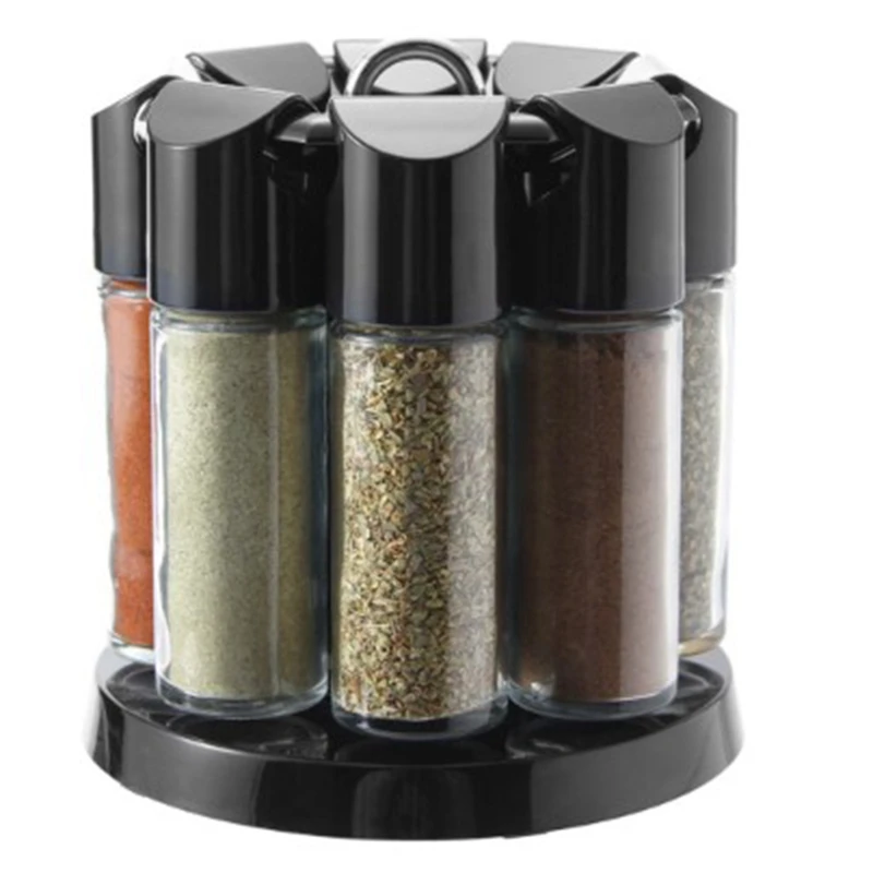 

ABS Lid Condiment Pot Seasoning Bottle Kitchen Supplies Seasoning Bottle Set Seal the Rotating Seasoning Rack Spice Tools