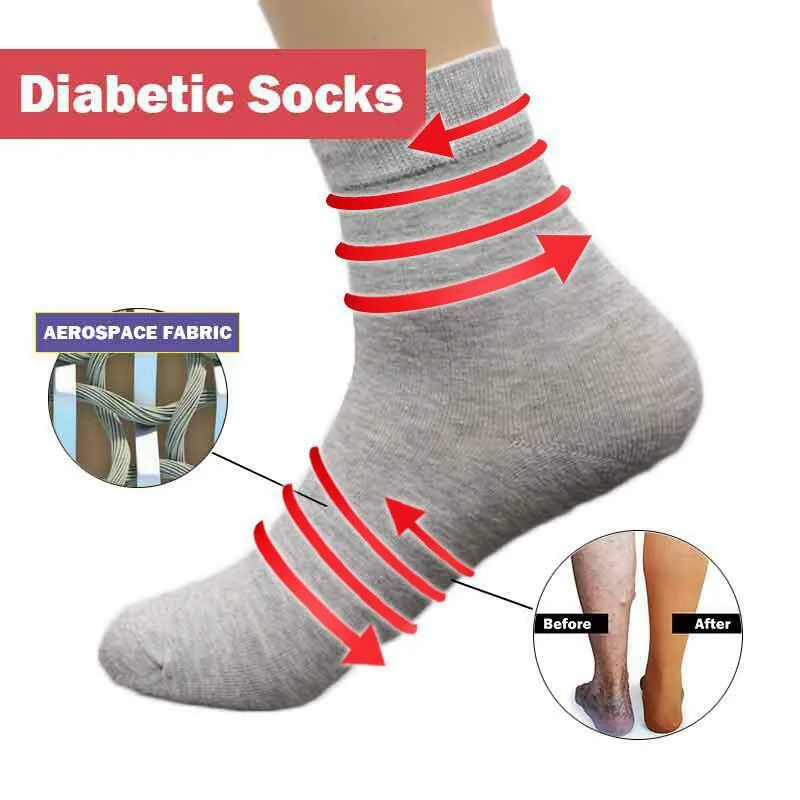 

Newly 1 Pair Large Size Tube Socks for Foot Discomfort Diabetic Feet Edema Swelling IR-ing