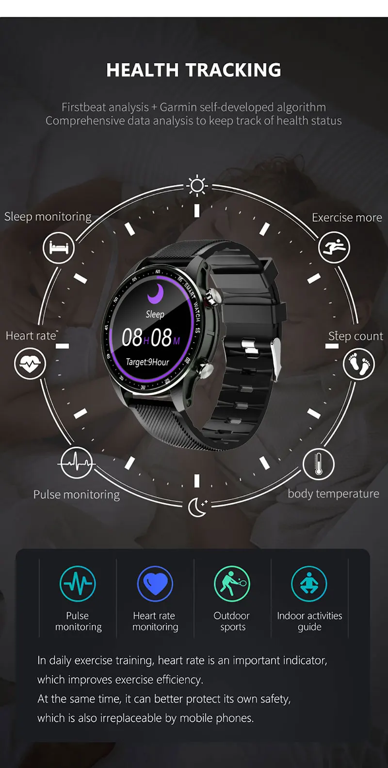 UGUMO 2022 New Smart Watch IP68 Waterproof SmartWatch BT call Answer temperature Heart Rate Monitor blood pressure watch bands