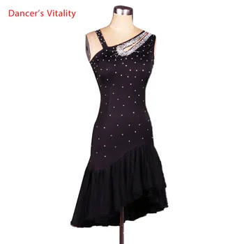 

New style Latin dance costume sexy spandex diamond latin dance competition dress for lady latin dance dresses S-XXXL