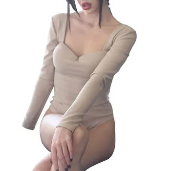 

fashion Women Solid Skinny Slim Sheer Mesh Long Sleeve Leotard Top Bodysuit Lingerie Jumpsuit Romper