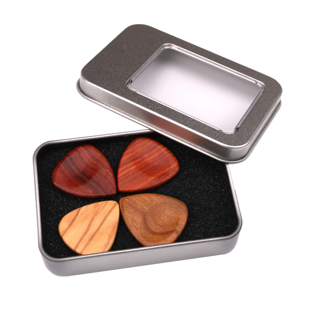 1 Pack Wood Guitar Finger Picks+Storage Box Organizer for Teen Girls Kids Beginners