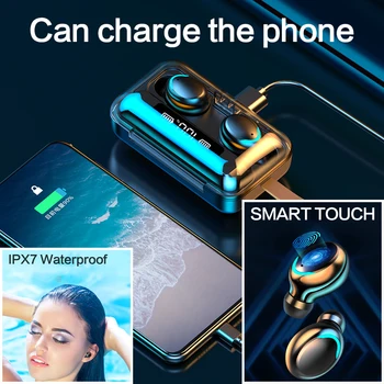 

NEW F9 TWS Real Wireless Bluetooth Earphone Stereo Bass Earbud Headphones In ear Sports Headset LED Display Phone MIC Power Bank