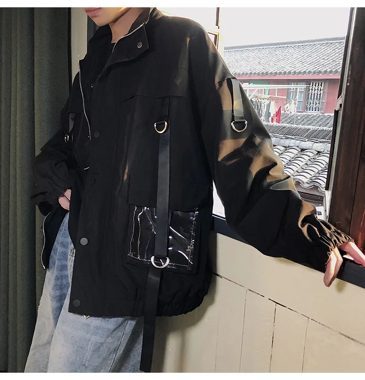 LAPPSTER мужские ленты уличная куртка-бомбер осенние мужские s хип-хоп карманная куртка ветровка Harajuku фиолетовые куртки пальто