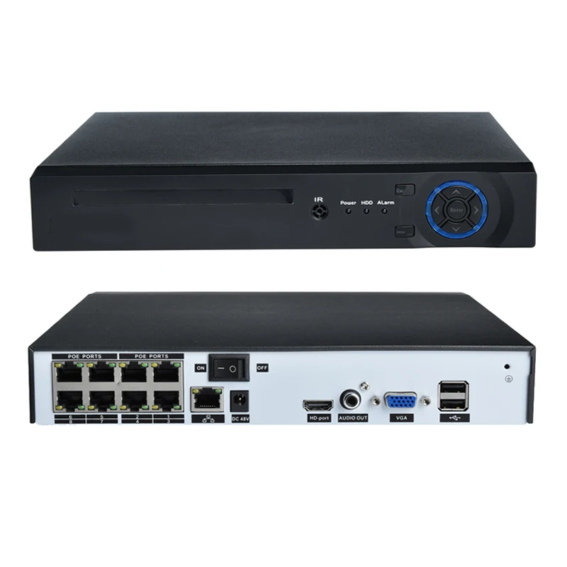 IP-камера видеонаблюдения HQCAM H.265 H.264 4/8 каналов сетевой видеорегистратор POE NVR P2P ONVIF
