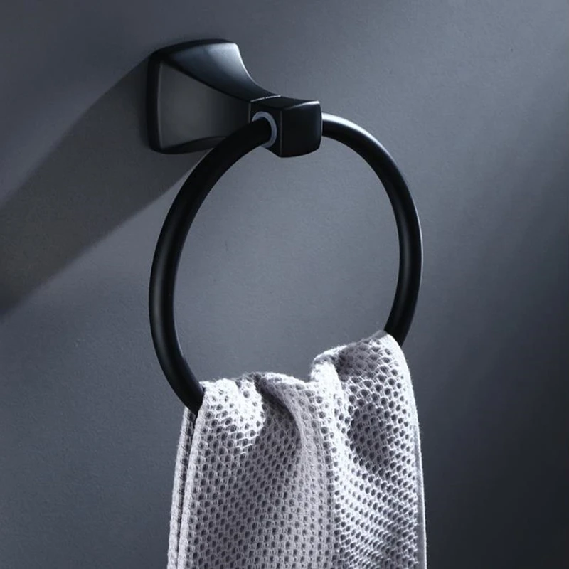 1 шт. современный дизайн космические Алюминиевые черные кольца для полотенец Держатель для полотенец круглый настенный держатель для полотенец аксессуары для ванной комнаты
