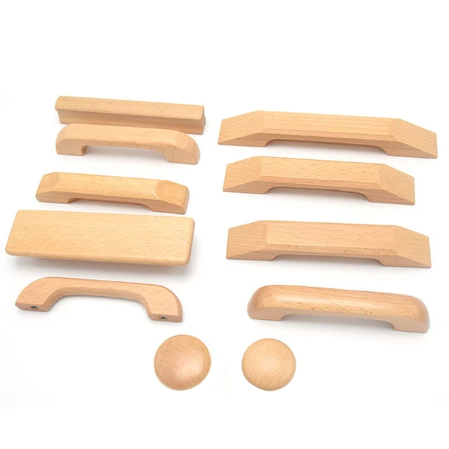 T Tulead Pomos de madera natural de grano de madera, pomos de madera para  muebles, cajones y armarios, manijas de 1.28 x 1.18 pulgadas, paquete de 20