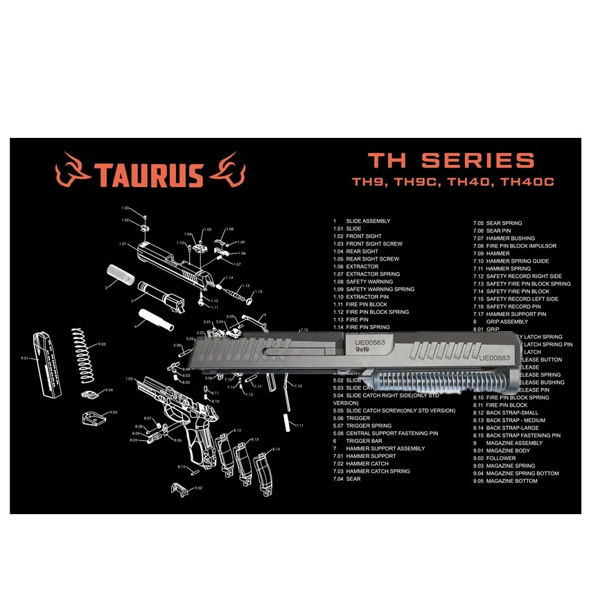 Gun Cleaning Mat Mouse Pad for Taurus G2C G3C TH9 TH40 c CZ P10 C F Sig sauer P226 1911 Glock 17 19 25 30 s Patches Kit tool gun cleaning mat