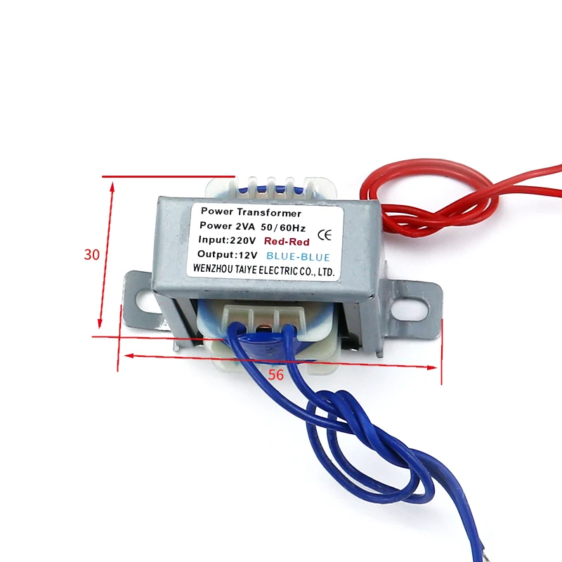 Mini EI Power transformer AC-AC 220V input 6V 9V 12V 15V 24V transformer double 12V 9V-0-9V 2W/VA power transformer