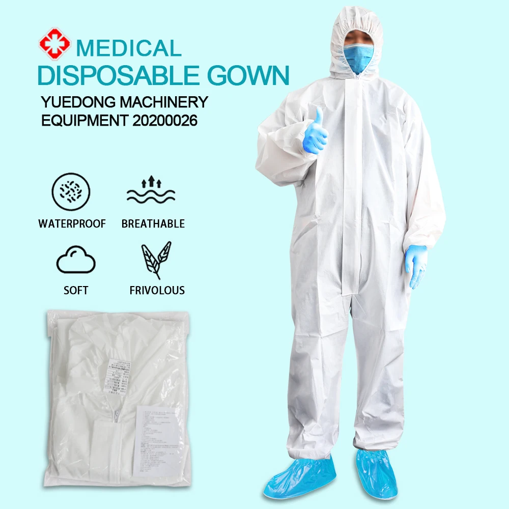

Medical Protective Clothing Anti-Virus Antibacterial Waterproof Prevent Novel Coronavirus Pneumonia Isolation Suit Coverall