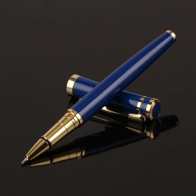 Luxury Metal Silver Black Signature Ballpoint Pens for Business Writing Office School Supplies Stationery Customized Logo gift