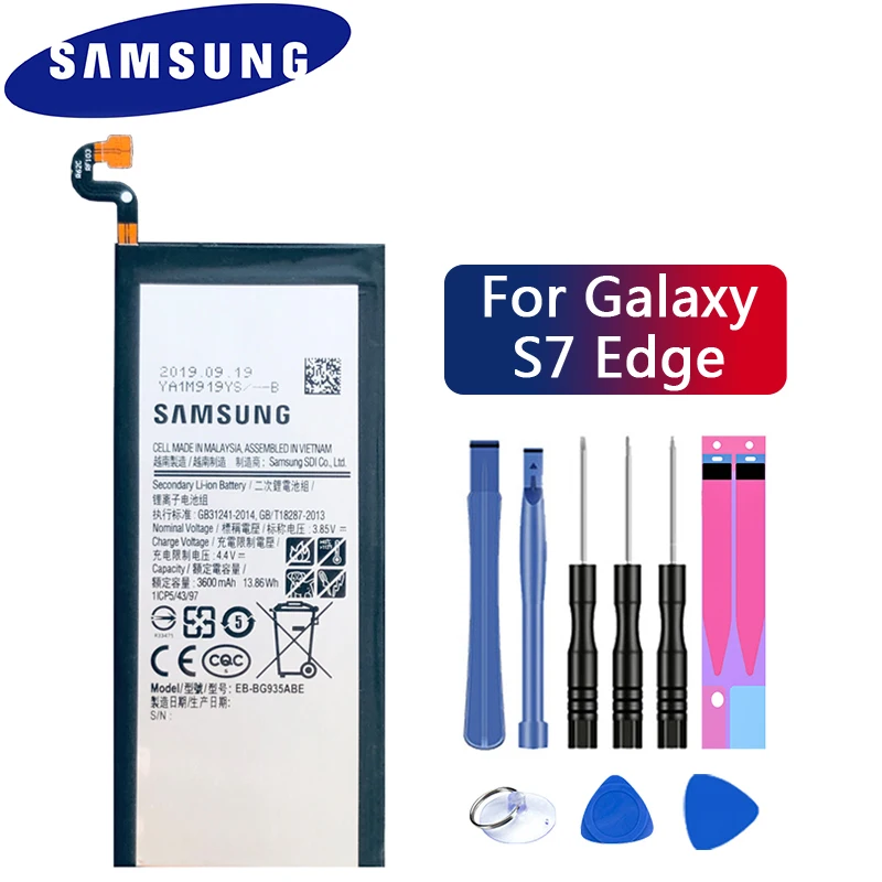 samsung запасной телефон Батарея EB-BG935ABE для samsung GALAXY S7 край G9350 G935FD SM-G935F Аутентичные Батарея 3600 мА-ч