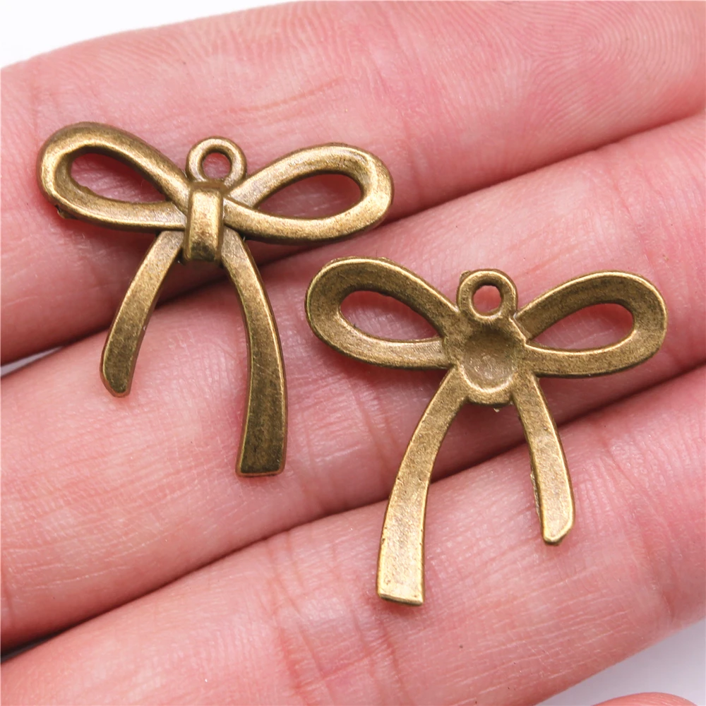 WYSIWYG 10pcs 25x24mm 2 Colors Bow Knot Charms Bow Tie Handmade Charms For Jewelry  Making