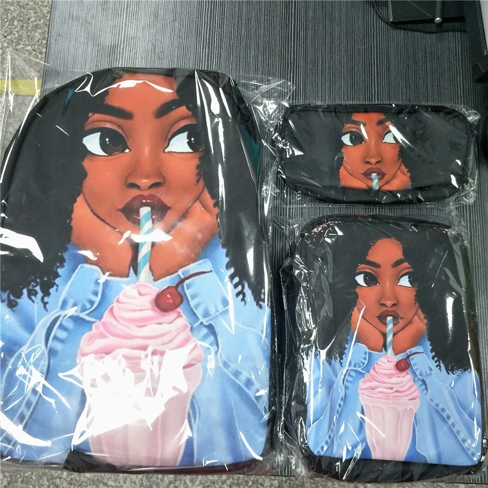 Nurse Heart Printing School Bags for Kids 3pc/set Primary Schoolbag Children Shoulder Bagpack Teenagers Large Satchel