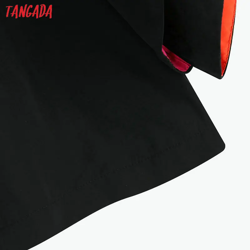 Tangada модная женская черная блузка eleagnt с круглым вырезом шикарные пышные дизайнерские рубашки с коротким рукавом женские шикарные топы BE660