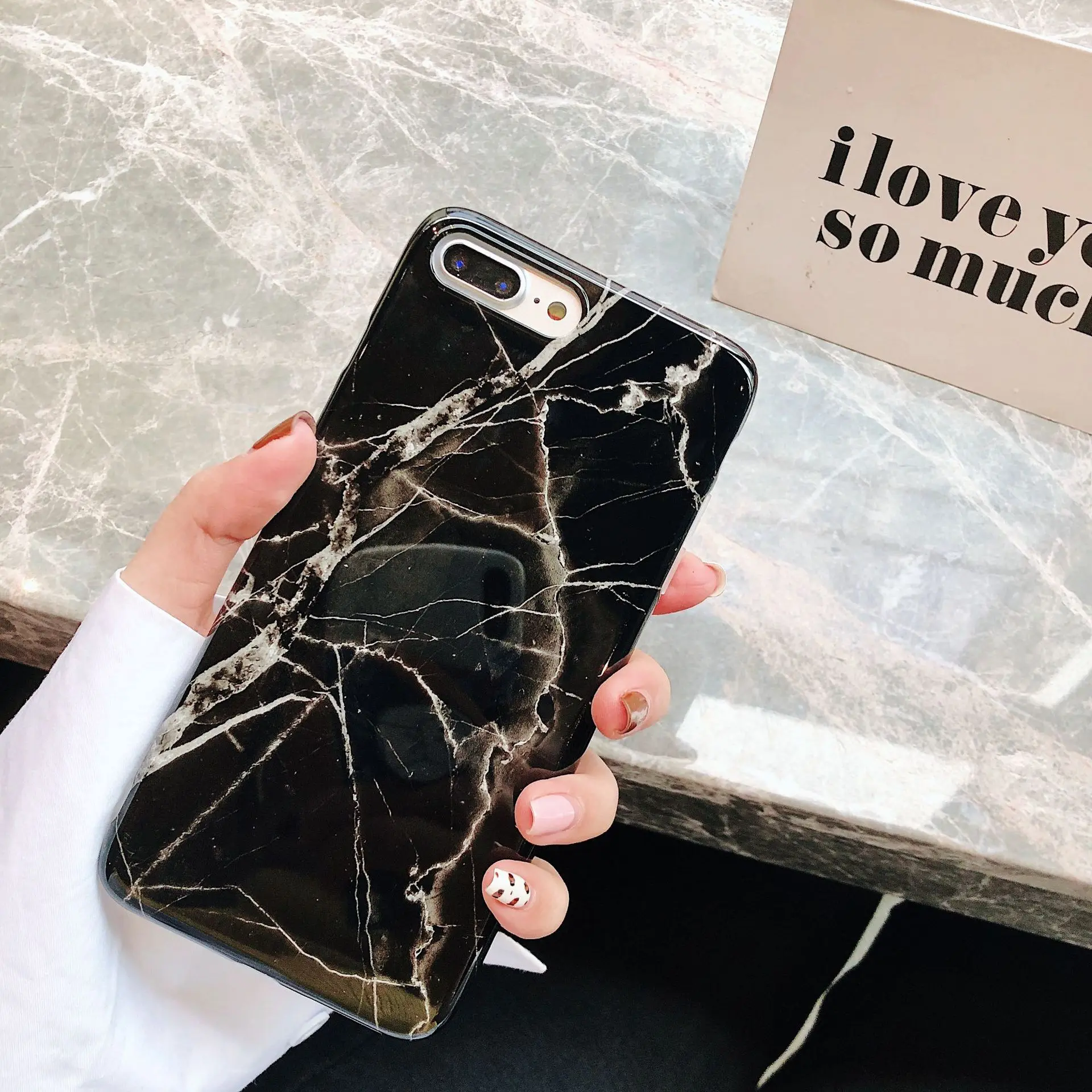TPU Smooth marble iphone xr case Business affairs protection for Apple X XsMAX 8Plus 7Plus Fall Proof | Мобильные телефоны и