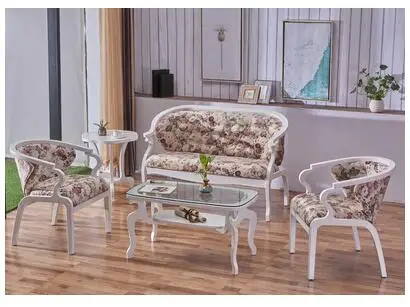 European leisure sofa beauty salon shop reception studio cloth art small family clothing store white sofa