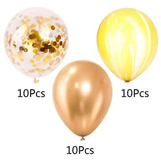 30pcs Gold 30 шт Смешанные золотые конфетти воздушные шары День рождения украшения Дети взрослый Металлический воздушный шар на день рождения Декор балон - Цвет: 30pcs Gold