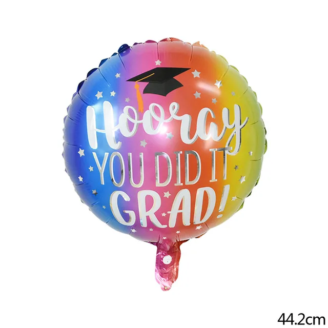 1-15pcs Graduation Balloons Gold Silver Black Latex Balloon Confetti Ballons 2022 Congratulation Grad Party Decoration Supplies 1pc round rainbow