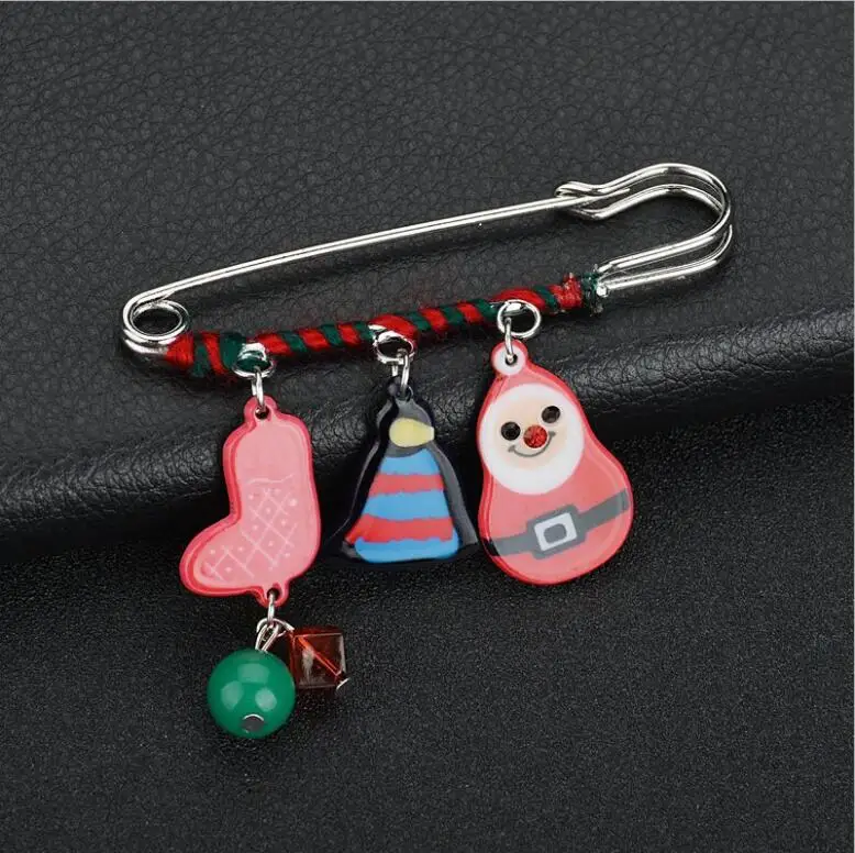 Милые рождественские броши на булавке, Санта Клаус, шапка, носок ...