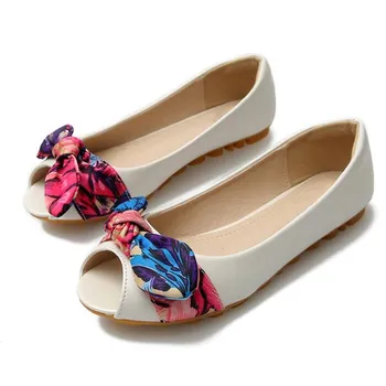 

Soft Comfort Spring Summer Shoes Flat Non-slip Fashion Sandals Bow Large Size Fish Mouth Open Shoes Casual Sandals Women Sandals