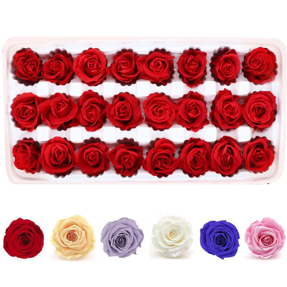 

New Colorful Artificial Rose Preserved Flowers Immortal Bride Bouquet Home Wedding Decor Scrapbooking DIY Supplies