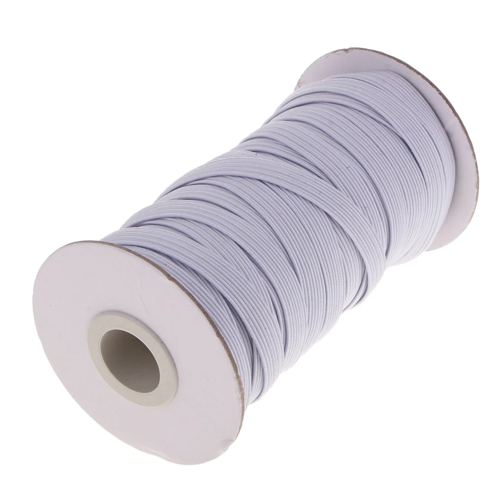 1 Roll 8mm Elastic Straps Sewing Band Dress Sport Pants Making Black/White