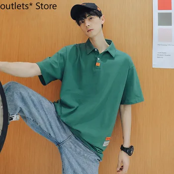 

Summer Men's Polo Shirt Lapel Short-sleeved T-shirt Loose Solid Color Men's Casual Shirt Men's Clothing Polo Men