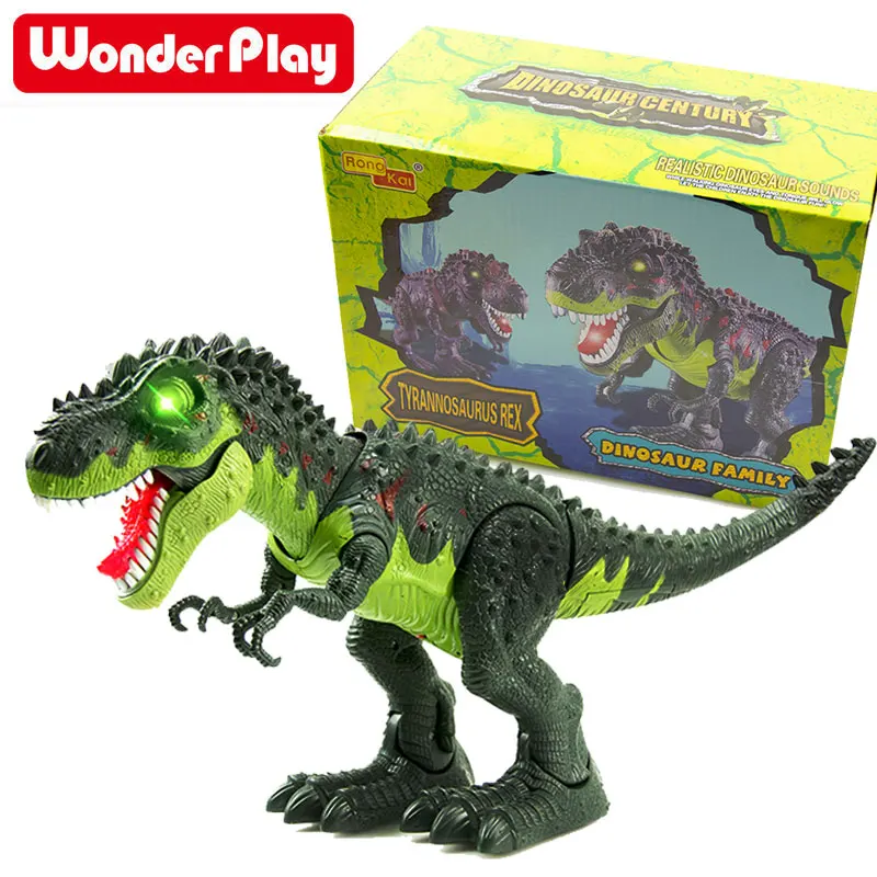 WonderPlay ходячий динозавр T игрушка Rex фигурка с зелеными огнями глаза и звуки